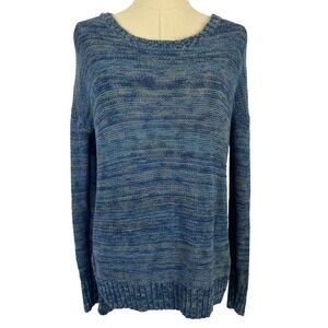 Vintage Y2K Mudd Medium Blue Multicolored Marled Knit Crewneck Sweater Cozy